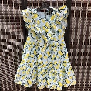French Connection Floral Kids Dress in Yellow and Green - NWOT